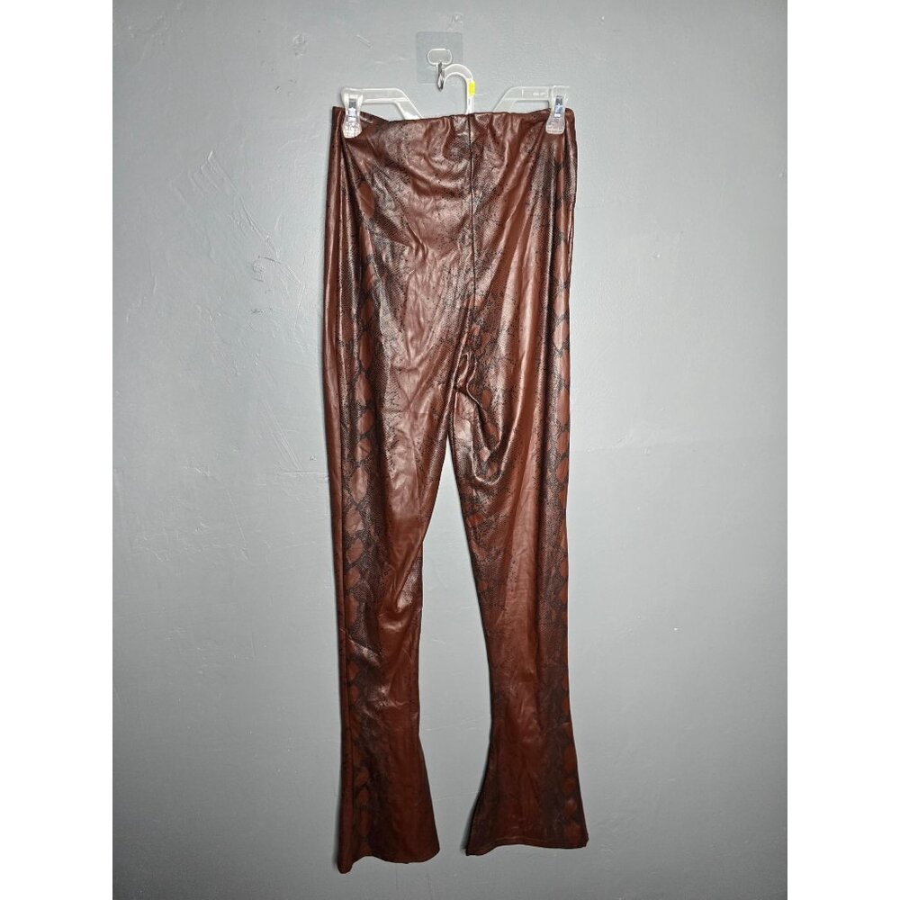 Prettylittlething Brown Faux Leather Python Print… - image 5